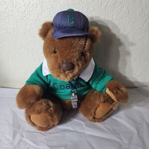 Vintage 1991 Gund Lands End Coach Teddy Bear Limited Edition Plush Whistle Hat